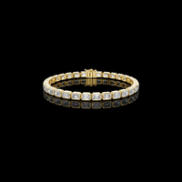 9.30 TCW Luxury Emerald Cut Moissanite Diamond Tennis Bracelet with Bezel Set Gemstones