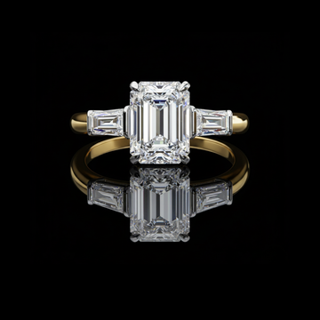 3.50 CT Dazzling Emerald Cut Three Stone Lab Grown Diamond Luxury Wedding Jewelry