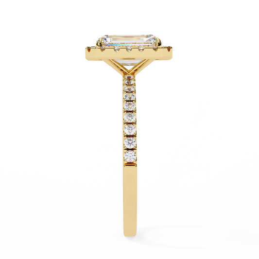 1.67 CT Affordable Emerald Cut Lab Grown Diamond Solitaire Ring for Vintage Elegance