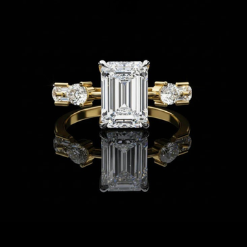 3.00 CT Elegant Emerald Cut Engagement Lab Grown Diamond Unique Ring for Women