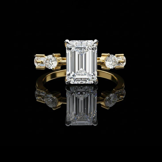 2.80 CT Elegant Emerald Cut Engagement Lab Grown Diamond Unique Ring for Women