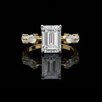 3.00 CT Elegant Emerald Cut Engagement Moissanite Diamond Unique Ring for Women