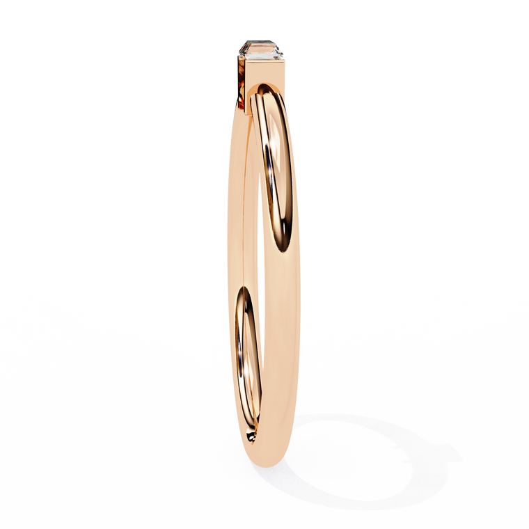 Half Bezel East West Baguette Moissanite Engagement Ring - view 2