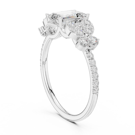 Charming Emerald Cut Lab Diamond Ring For Everyday Wear - view 4