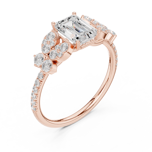 Charming Emerald Cut Lab Diamond Ring For Everyday Wear - view 3