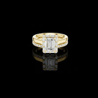 2.50 CT Contemporary Luxury Bridal Emerald Cut Lab Diamond Ring with Baguette Frame For Her Style