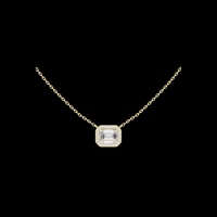 2.00 CT Sparkling Emerald Cut Moissanite Diamond Halo Classic Solitaire Pendant Jewelry For Her
