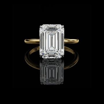 3.00 TCW Emerald Cut Moissanite Diamond Solitaire Ring Modern Radiant Engagement Piece by Ivevar Luxury