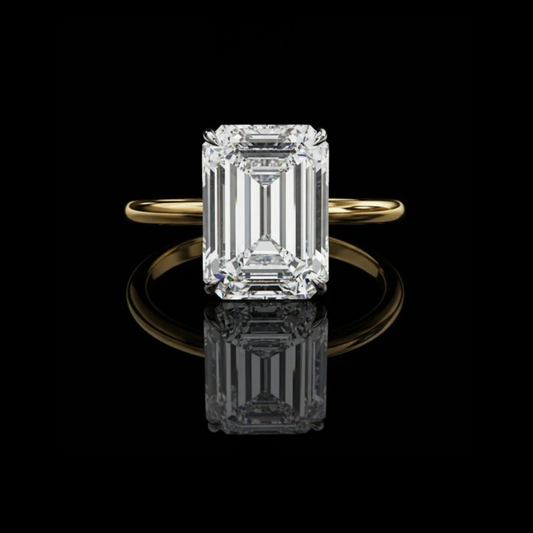 2.56 TCW Emerald Cut Moissanite Diamond Solitaire Ring Modern Radiant Engagement Piece by Ivevar Luxury