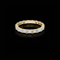 2.50 TCW Emerald Cut Moissanite Diamond Full Eternity Ring for Women Luxury Anniversary Band For Her