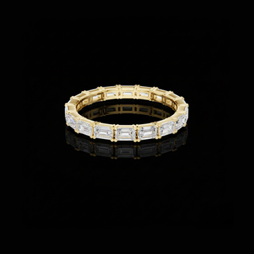 2.50 TCW Emerald Cut Moissanite Diamond Full Eternity Ring for Women Luxury Anniversary Band For Her