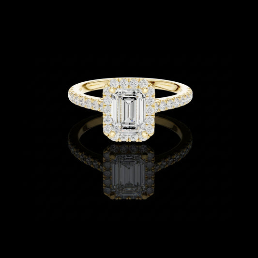 1.35 CT Stunning Moissanite Emerald Cut Diamond Ring For Glossy Day
