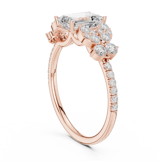 1.00 CT Charming Moissanite Emerald Cut Ring For Anniversary Ceremony