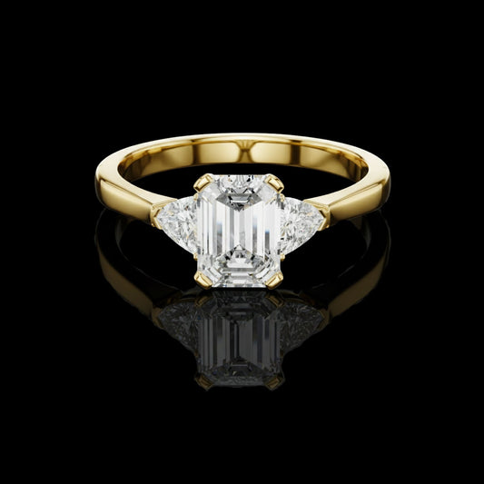 1.00 CT Iconic Lab Grown Emerald Cut Diamond Ring For Happy Time