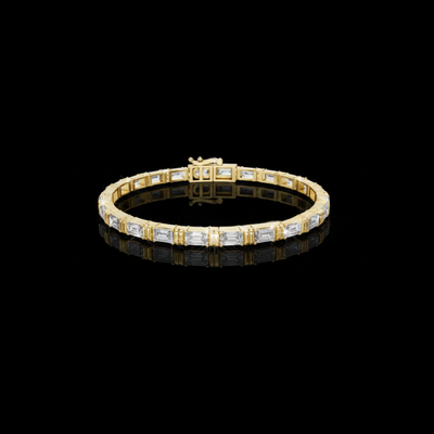 Emerald Cut Lab Diamond Contemporary Tennis Bracelet