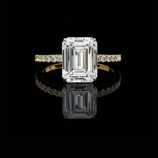 2.56 CT Sustainable Lab Grown Emerald Cut Diamond Ring Sparkling Cocktail Jewelry Gift for Her