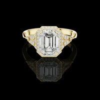 2.00 CT Vibrant Lab Grown Emerald Cut Diamond Ring For Look Of Day