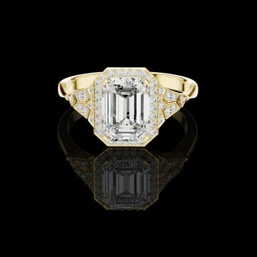 2.00 CT Vibrant Lab Grown Emerald Cut Diamond Ring For Look Of Day