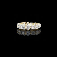 6.50 TCW Celestia Prism Alternating Cut Moissanite Diamond Eternity Band Sculpted Luxury Setting For Her