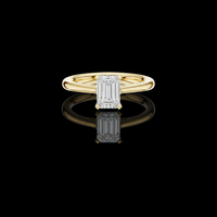 0.97 TCW Dazzling Emerald Cut Moissanite Diamond Solitaire Ring with Classic Four Prong Setting