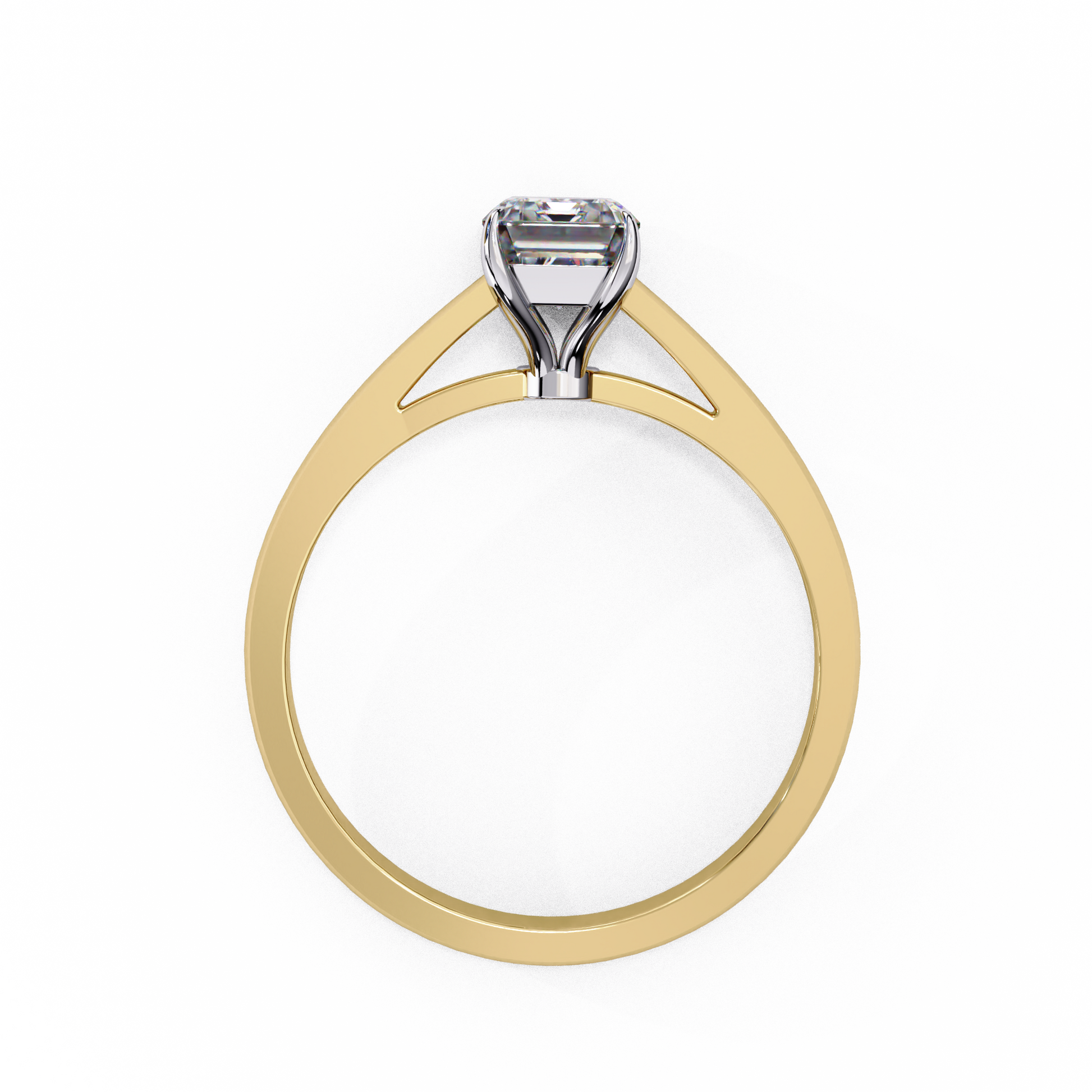Gold and silver ring with a diamond 