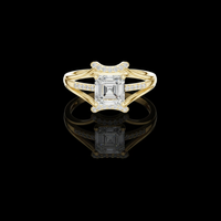 1.08 CT Luxurious Split Shank Lab Grown Ring with a Brilliant Asscher Cut Diamond and Pave Accents