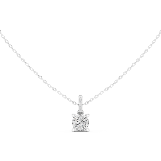 Cushion Cut Solitaire Pendant - view 3