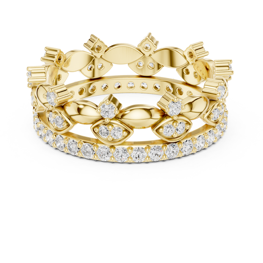 Evil Eye Round Lab Diamond Eternity Band With Pave Accent Wedding Ring - view 4