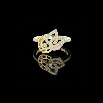 0.80 TCW Perfect Lab Grown Round Cut Swirl Diamond Ring with Pavé Band For Her