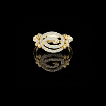 0.50 TCW Dazzling Lab Grown Round Cut Spiral Diamond Ring with Floral Side Design For Special one