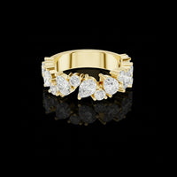5.00 TCW Iconic Pear and Round Brilliant Moissanite Diamond Band For Anniversary Gift