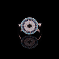 1.50 TCW Evil Eye Lab Grown Round Diamond Ring in Dainty Protection Symbol Statement Jewelry