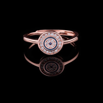 2.00 TCW Rose Gold Circle Ring with Lab Grown Diamonds and Floral Center Design