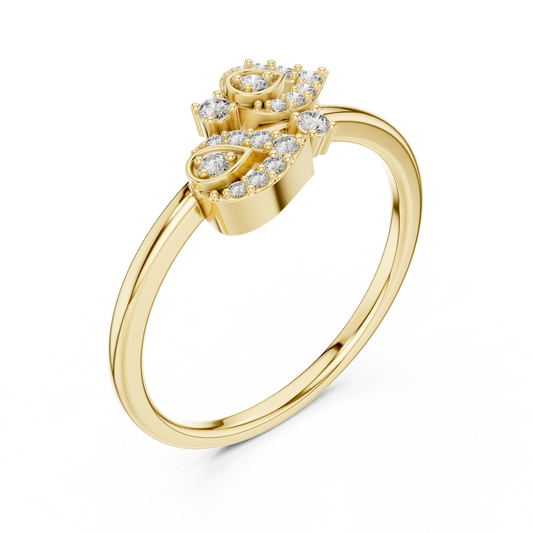 Marquise Motif Cluster Moissanite Ring - view 2