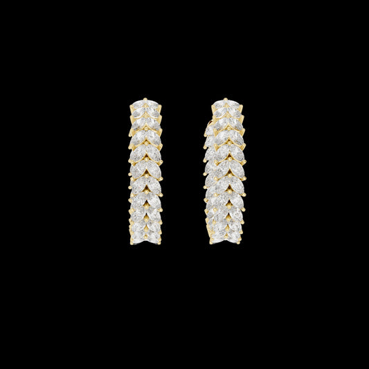 0.80 TCW Premium Style Marquise Cut Moissanite Diamond Earrings High Brilliance Statement Hoops