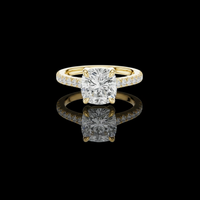 3.00 CT Elegant Cushion Moissanite Diamond Ring with Pave Side Stones Solitaire Engagement Ring