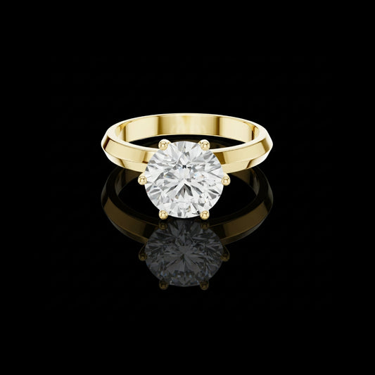 1.25 TCW Classic Six Prong Brilliant Round Solitaire Moissanite Diamond Ring For Occasion