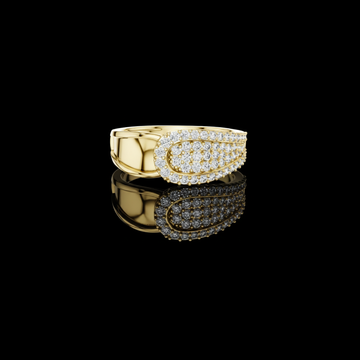 0.64 TCW Classic Round Moissanite Diamond with Pave Cluster Design Premium Statement Ring