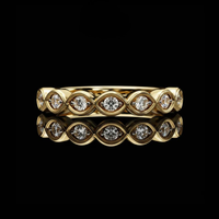 0.40 TCW Shiny Round Cut Moissanite Diamond Unique Bezel Set Eternity Wedding Band