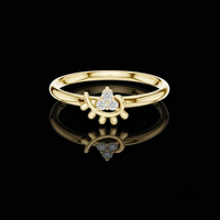 0.10 TCW Delicate Eyelash Ring with Cluster Lab Grown Diamonds Minimalist Sparkle Band for Women