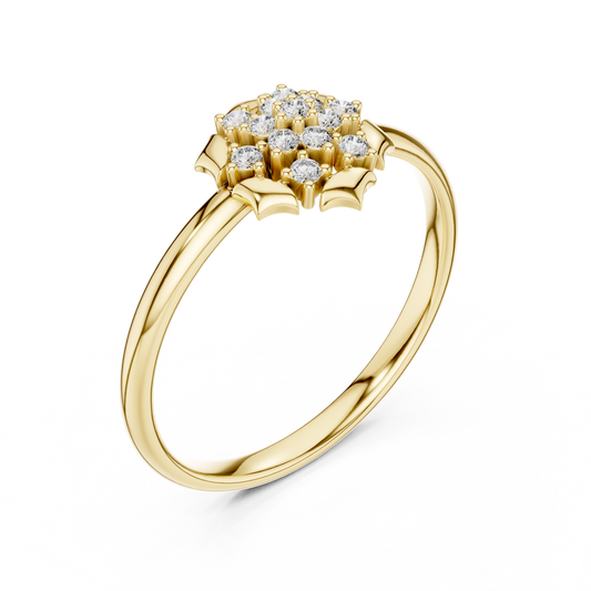 Round Cut Moissanite Floral Cluster Ring for Women - view 4