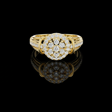 Round Lab Grown Diamond Halo Multi Band Ring
