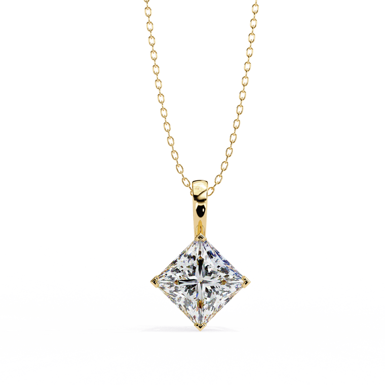 Contemporary Orientated Princess V Prong Pendant - view 2