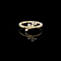 0.20 TCW Elegant Moissanite Round Diamond Floral Accent Ring in Polished Fine Luxury Jewelry