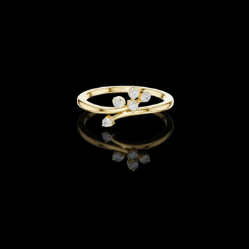 0.20 TCW Elegant Moissanite Round Diamond Floral Accent Ring in Polished Fine Luxury Jewelry