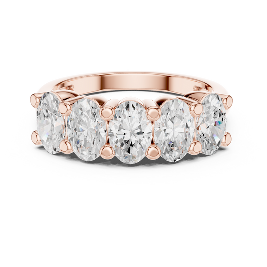 1.80 CT Elegant Five Stone Oval Cut Lab Grown Diamond Wedding Eternity Band For Gift