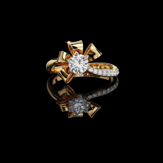 0.50 CT Dazzling Moissanite Diamond Round Cut Anniversary Luxury Ring For Mother