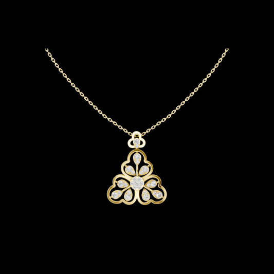 0.86 TCW Classic Round Lab Grown Diamond Floral Openwork Flower Pendant Luxurious Gift for Her