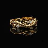 0.20 CT Unique Round Cut Vintage Style Engagement Lab Grown Diamond Band for Women