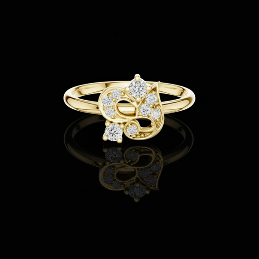 0.30 TCW Petal Cluster Moissanite Diamond Ring Floral Inspired Designer Diamond Jewelry for Women